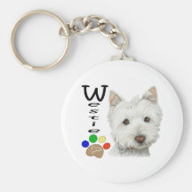 Conception d'art d'empreinte de patte de chien de  porte-clé