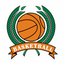 conception de basket-ball de lauriers photos en relief