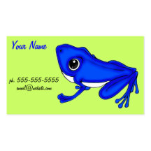 Conception de carte de visite bleue de Froggy