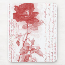 Conception de carte postale de Rose rouge Tapis De Souris