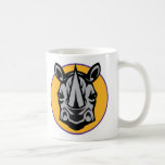 conception de cercle de rhinocéros de mascotte tasse à café