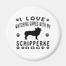 Conception de chien de Schipperke Magnets Pour Réfrigérateur