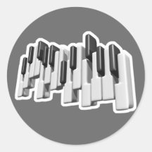 conception de clés de clavier de piano autocollant rond