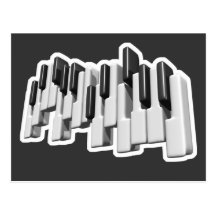 conception de clés de clavier de piano cartes postales
