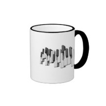 conception de clés de clavier de piano tasse à café