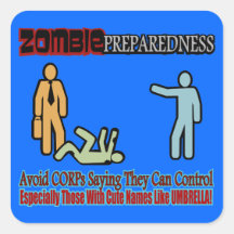 Conception de contrôle de Zombie Preparedness Corp Autocollant