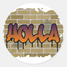 conception de graffiti de holla autocollants