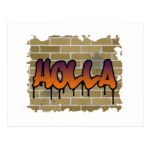 conception de graffiti de holla cartes postales
