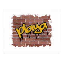 conception de graffiti de playa carte postale