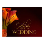 Conception de mariage de zantedeschia d'octobre cartes postales