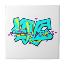 Conception de mot d'AMOUR de graffit de CMYK Carreau En Céramique