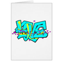 Conception de mot d'AMOUR de graffit de CMYK Carte De Vœux