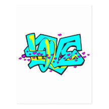Conception de mot d'AMOUR de graffit de CMYK Carte Postale