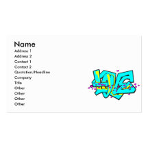 Conception de mot d'AMOUR de graffit de CMYK Cartes De Visite Professionnelles