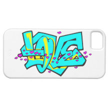 Conception de mot d'AMOUR de graffit de CMYK Coque iPhone 5