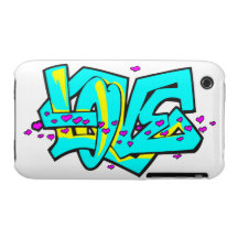 Conception de mot d'AMOUR de graffit de CMYK Coques Case-Mate iPhone 3