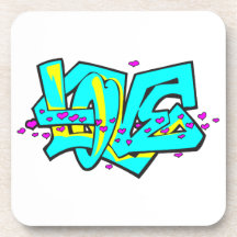 Conception de mot d'AMOUR de graffit de CMYK Sous-bocks