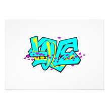 Conception de mot d'AMOUR de graffit de CMYK Invitation Personnalisée