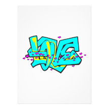 Conception de mot d'AMOUR de graffit de CMYK Invitation Personnalisable