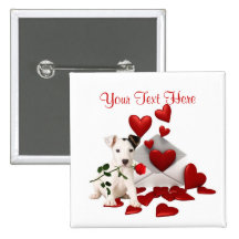 Conception de Valentine de rose rouge de Jack Russ Pin's