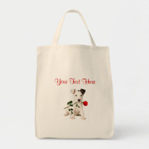 Conception de Valentine de rose rouge de Jack Russ Sac De Toile