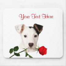 Conception de Valentine de rose rouge de Jack Russ Tapis De Souris