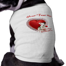 Conception de Valentine de rose rouge de Jack Russ Tee-shirts Pour Animaux Domestiques