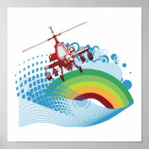conception de vecteur de tour de helicoptor posters