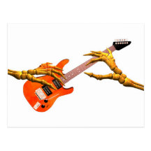 Conception en bois de cadeau de guitare électrique carte postale