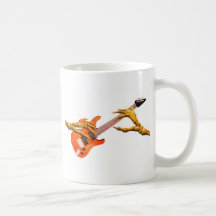 Conception en bois de cadeau de guitare électrique tasse