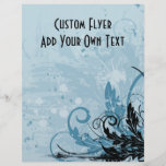 Conception florale grunge - bleu-clair prospectus en couleur