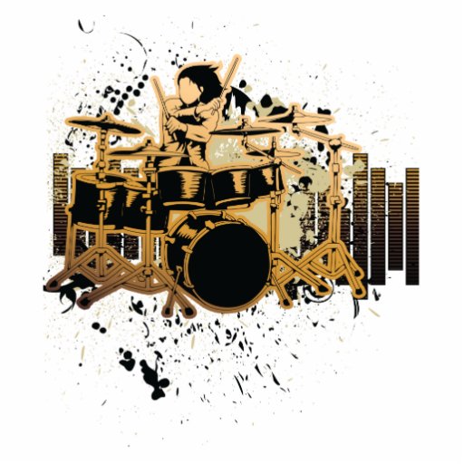 conception grunge de batteur photo en découpe