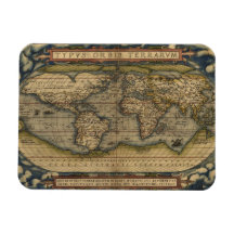 Conception historique du monde d'atlas vintage de  magnets souples
