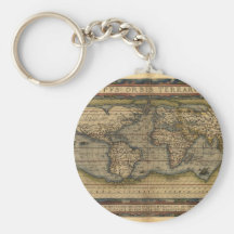 Conception historique du monde d'atlas vintage de  porte-clés