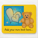 Conception mignonne avec le coeur et le nounours tapis de souris