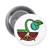 Conception plantée "élevez notre terre" badge avec épingle