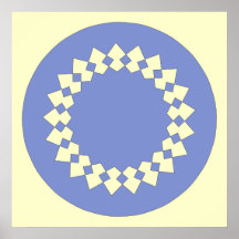 Conception ronde élégante bleue. Style d'art déco Affiche