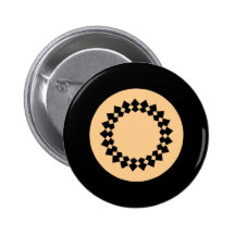 Conception ronde élégante de pêche. Style d'art dé Pin's Avec Agrafe