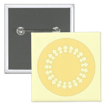 Conception ronde élégante jaune. Style d'art déco Pin's