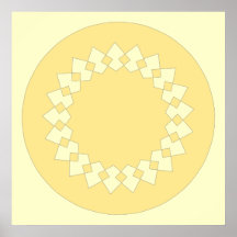 Conception ronde élégante jaune. Style d'art déco Affiches