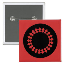 Conception ronde élégante noire. Style d'art déco Pin's