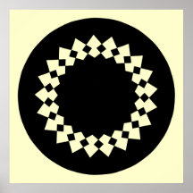 Conception ronde élégante noire. Style d'art déco Posters