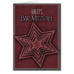 Conception rouge-foncé de Mitzvah de barre Carte De Vœux