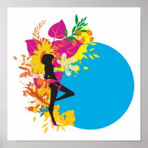 conception tropicale de vecteur de fille affiches