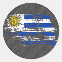 Conception uruguayenne fraîche de drapeau adhésifs ronds