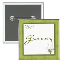 Conception verte simple de mariage badges