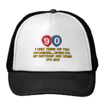 conceptions d'anniversaire de 90 ans casquettes