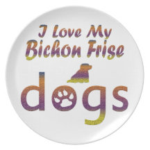 Conceptions de Bichon Frise Assiettes Pour Soirée