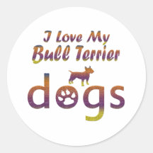Conceptions de bull-terrier autocollant rond