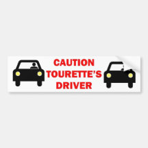 Conducteur de Tourettes de précaution Autocollants Pour Voiture